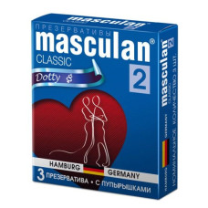 Презервативы Masculan Classic 2 Dotty с пупырышками - 3 шт.