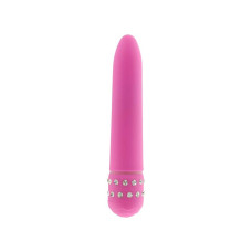 Розовый мультискоростной вибратор DIAMOND PINK SUPERBE VIBE - 15 см.