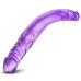 Фиолетовый двусторонний фаллоимитатор 14 Inch Double Dildo - 35 см.