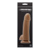 Кофейный гладкий фаллоимитатор на присоске с мошонкой Smooth 5 Inch Dildo - 17 см.