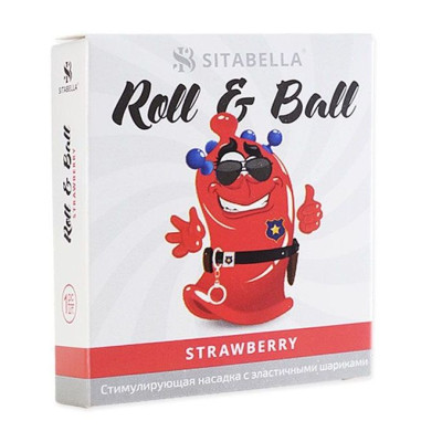 Стимулирующий презерватив-насадка Roll   Ball Strawberry