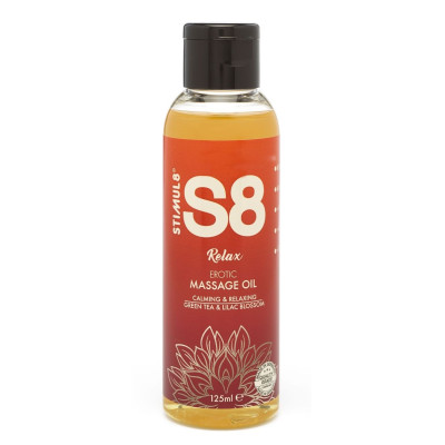 Массажное масло S8 Massage Oil Relax с ароматом зеленого чая и сирени - 125 мл.