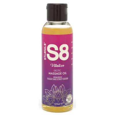 Массажное масло S8 Massage Oil Vitalize c ароматом лайма и имбиря - 125 мл.