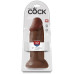 Коричневый фаллоимитатор King Cock 10  Chubby - 25 см.