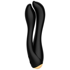 Черный анально-вагинальный вибратор Gofinger - 17,5 см.