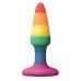 Разноцветная мини-пробка Colours Pride Edition Pleasure Plug Mini - 8,9 см.