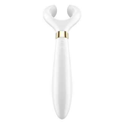 Белый вибромассажер для пар Satisfyer Partner Multifun 3