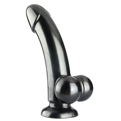 Черный гладкий фаллоимитатор TOYS SMOOTH   SLEEK METALLIC DILDO - 14 см.