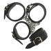 Черные наручники и поножи с креплением HOG TIE CUFF SET