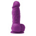 Фиолетовый фаллоимитатор на присоске Pleasures 4  - 14,2 см.