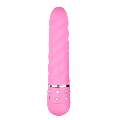 Розовый мини-вибратор Diamond Twisted Vibrator - 11,4 см.