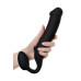 Черный безремневой страпон Silicone Bendable Strap-On XL