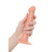 Телесный фаллос на присоске Silicone Bendable Dildo M - 18 см.