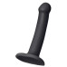 Черный фаллос на присоске Silicone Bendable Dildo S - 17 см.