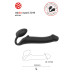 Черный безремневой страпон Silicone Bendable Strap-On L