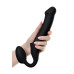 Черный безремневой страпон Silicone Bendable Strap-On L