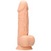 Телесный фаллоимитатор Silicone Dildo With Balls - 21,6 см.