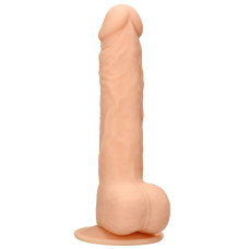 Телесный фаллоимитатор Silicone Dildo With Balls - 24 см.