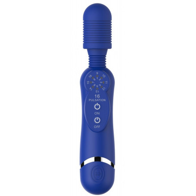 Синий универсальный массажер Silicone Massage Wand - 20 см.