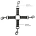 Черный крестообразный фиксатор 4-way Leather Hogtie Cross Hogtie