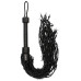 Черная многохвостая плетеная плеть Leather Barbed Wire Flogger - 77 см.