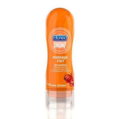 Интимная смазка и гель для массажа DUREX Play Massage 2in1 с гуараной - 200 мл.