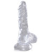 Прозрачный фаллоимитатор King Cock Clear 4  Cock with Balls - 12,7 см.