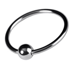 Серебристое кольцо на пенис с шариком