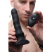 Черный вибратор с волнообразным движением Silicone Vibrating   Squirming Plug with Remote Control - 19,5 см.