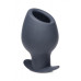 Большая черная анальная пробка Ass Goblet Silicone Hollow Anal Plug Large - 11,18 см.