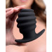 Большая черная анальная пробка Hive Ass Tunnel Silicone Ribbed Hollow Anal Plug Large - 9,65 см.