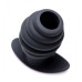 Средняя черная анальная пробка Hive Ass Tunnel Silicone Ribbed Hollow Anal Plug Medium - 8,13 см.