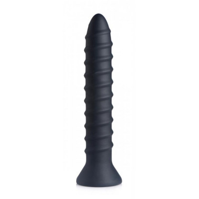 Черный спиралевидный вибромассажер Power Screw 10X Spiral Silicone Vibrator - 20,3 см.