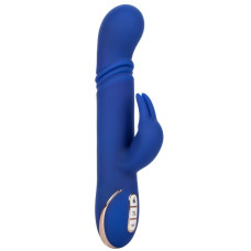 Синий вибратор-кролик с нагревом The Heated Silicone Thrusting G Rabbit - 21,5 см.