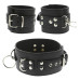 Черный ошейник с манжетами для рук COLLAR   CUFF SET