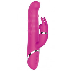 Розовый вибратор-кролик NAGHI NO.42 RECHARGEABLE DUO VIBRATOR - 24 см.