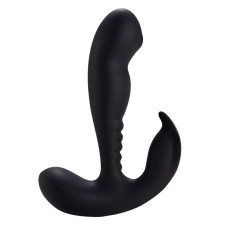 Черный вибростимулятор простаты Anal Vibrating Prostate Stimulator with Rolling - 13,3 см.