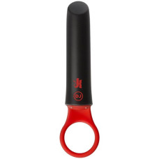 Черно-красный мини-вибратор Power Play with Silicone Grip Ring - 13,3 см.