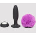 Черная анальная вибропробка Rechargeable Vibrating Bunny Tail Butt Plug Small