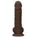 Коричневый фаллоимитатор Silicone Dildo With Balls - 22,8 см.