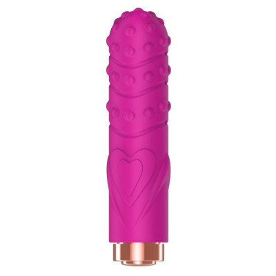 Ярко-розовая рельефная вибропуля Je Taime Silky Touch Vibrator - 9,4 см.