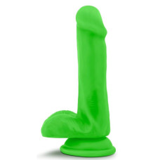 Зеленый фаллоимитатор 6 Inch Silicone Dual Density Cock with Balls - 15,24 см.