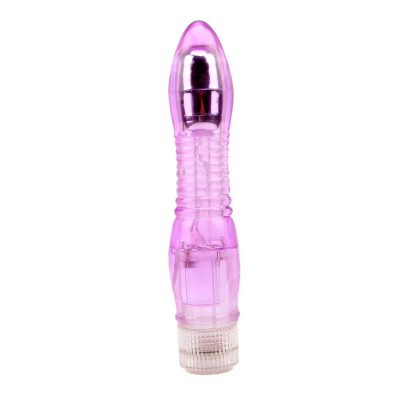 Фиолетовый вибратор Glitters Dual Probe - 21 см.