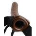 Коричневый фаллопротез с вибрацией Vibrating Hollow Strap-On - 20,3 см.