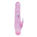 Розовый вибратор Crystal Dildo Climbing Rabbit Vibe - 22 см.