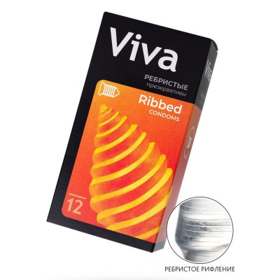 Ребристые презервативы VIVA Ribbed - 12 шт.