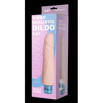 Телесный вибромассажёр Vibro Realistic Cock Dildo - 17,5 см.