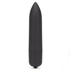 Черная вибропуля X-Basic Long Bullet 10 speeds - 9 см.