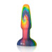 Разноцветная анальная пробка с эффектом римминга Peace   Love Tie-Dye - 15,2 см.