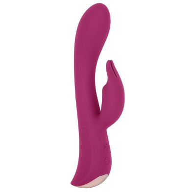 Бордовый вибромассажер-кролик 5  Silicone Bunny Love - 19,1 см.